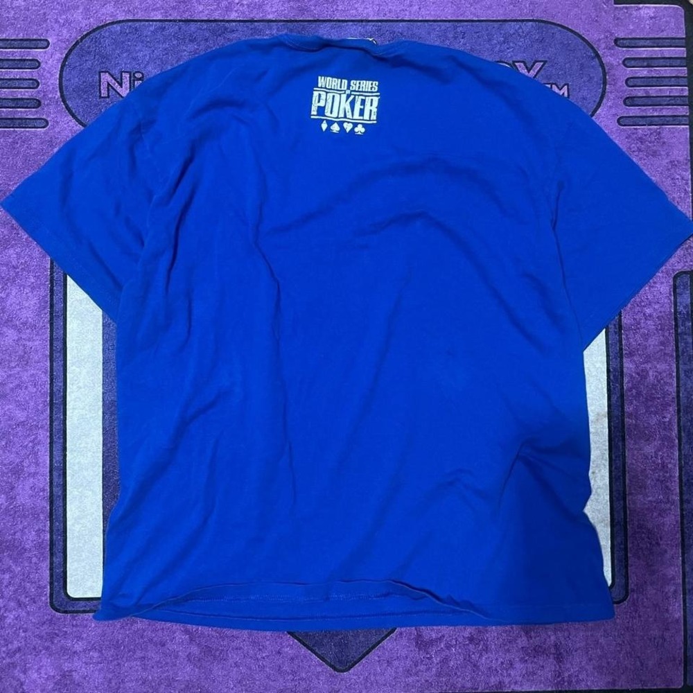 Vintage 90's heavy weight World Series of Poker blue baggy tee - Picture 2 of 5